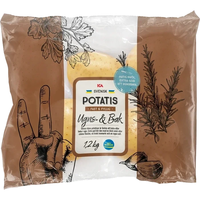 Ugns- & Bakpotatis i påse 1,2kg ICA Klass 1
