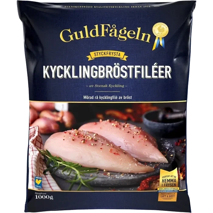 Kycklingbröstfiléer Fryst 1kg Guldfågeln