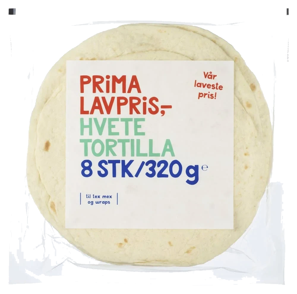 Tortilla hvete 8stk, 20cm, 320 g