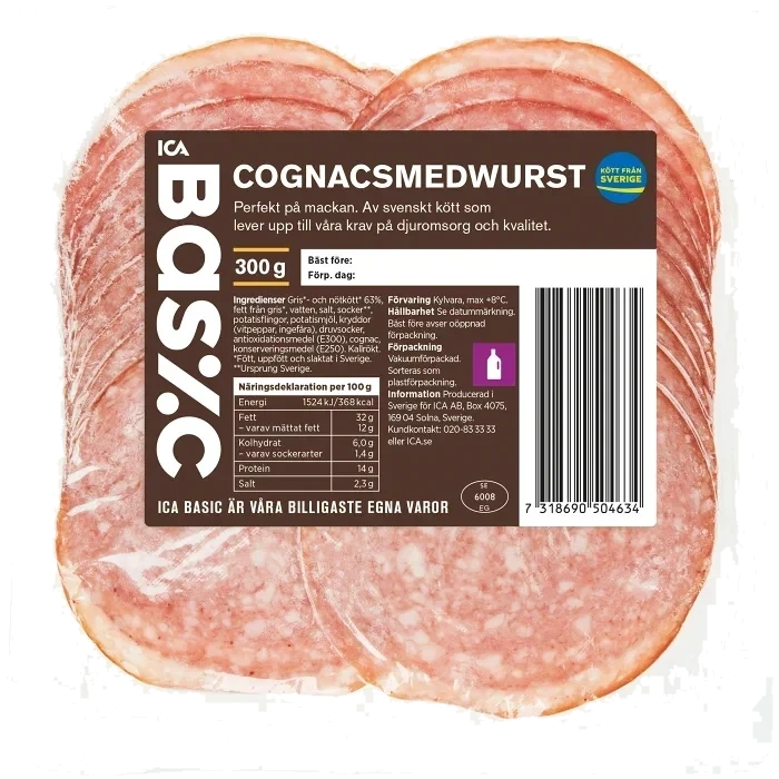Cognacsmedwurst 300g ICA Basic