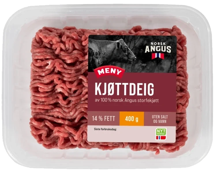Kjøttdeig Angus 14% 400g Meny