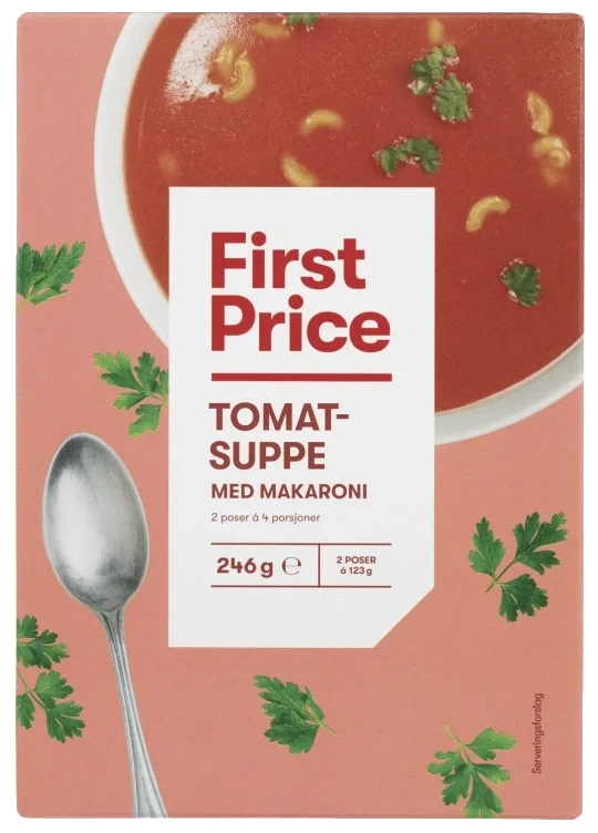 Tomatsuppe m/makaroni 2pk 246g First Price
