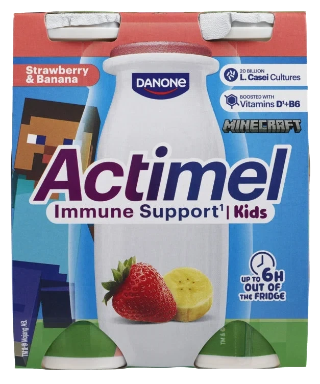 Drikkeyoghurt Jordbær&Banan 4x100ml Actimel