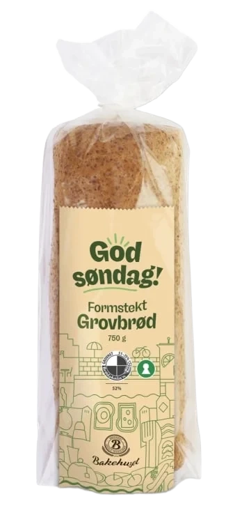 Grovbrød Formstekt God Søndag 750g Bakehuset