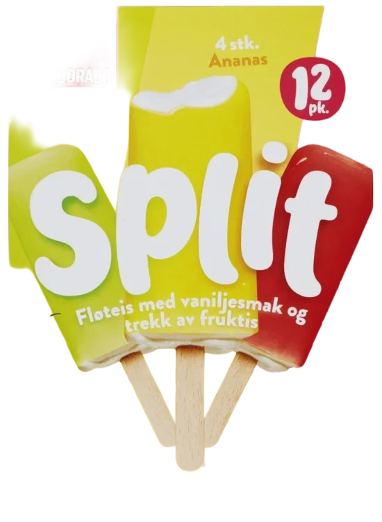 Split Vaniljeis m/Fruktistrekk 12stk Eldorado