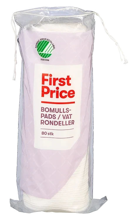 Bomullspads Rund 80stk First Price