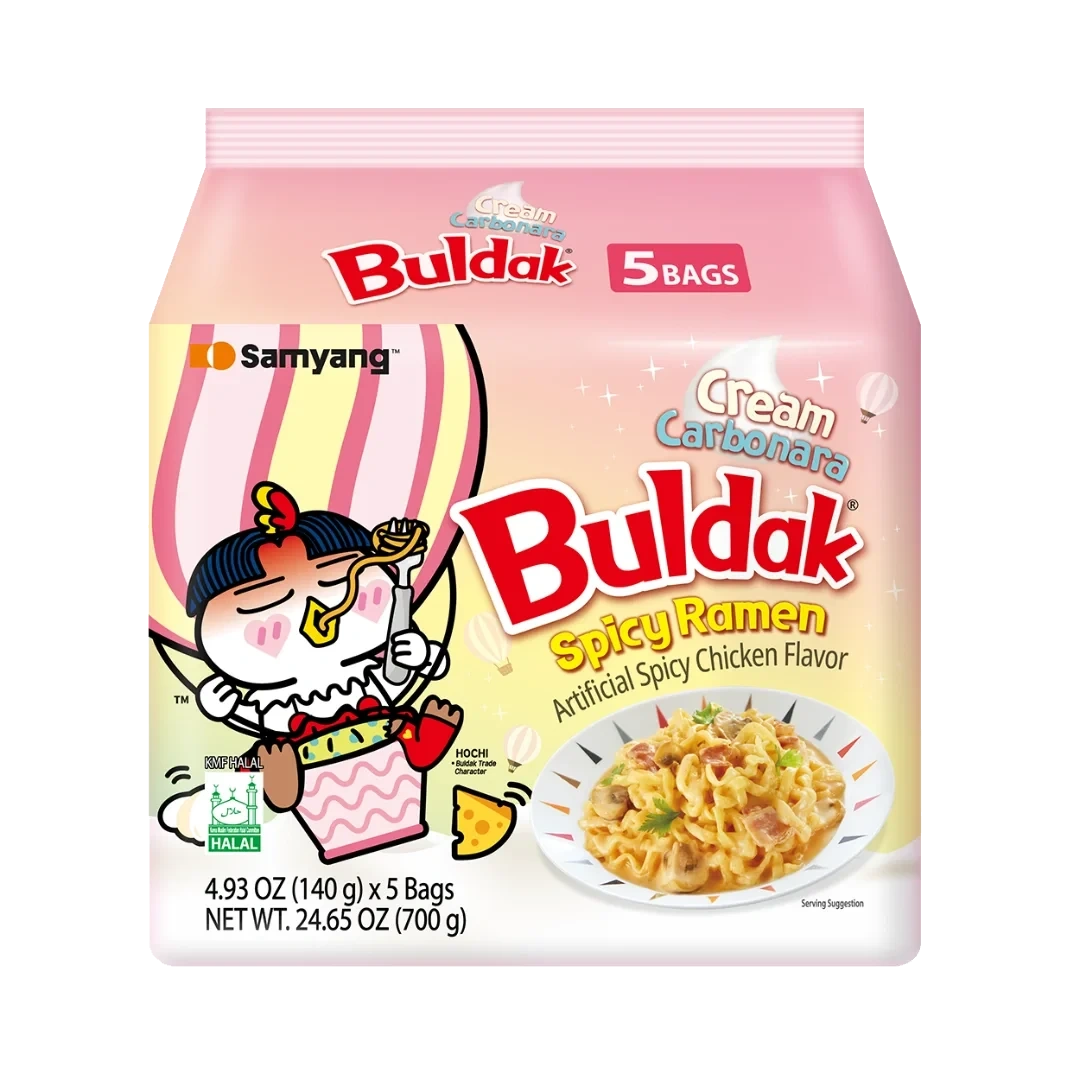 Samyang Hot Chicken Flavor Dried Ramen Cream Carbonara 700 g ( 5 x 140 g )