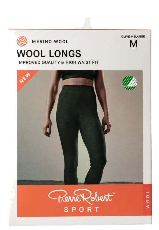 Wool Longs Sport Olive Melange M Pierre-Robert