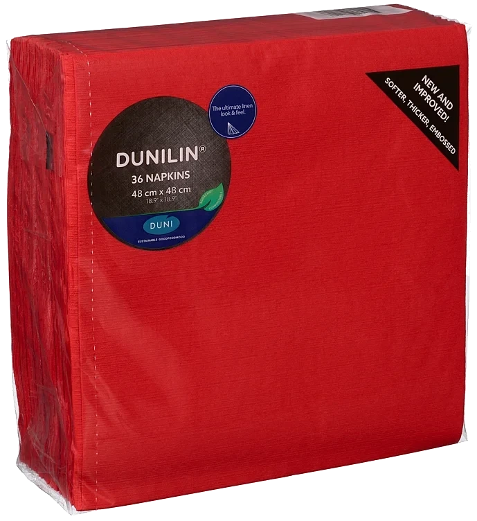 Serviett dunilin 48cm rød   36stk