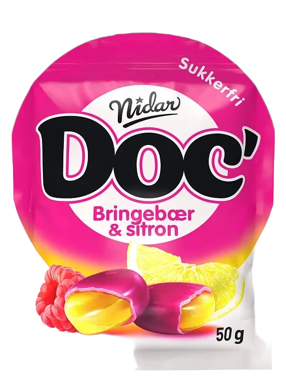 Doc Bringebær&Sitron 50g