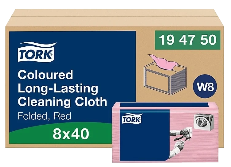 Prem Klut Farge Rød Nonwoven Tork