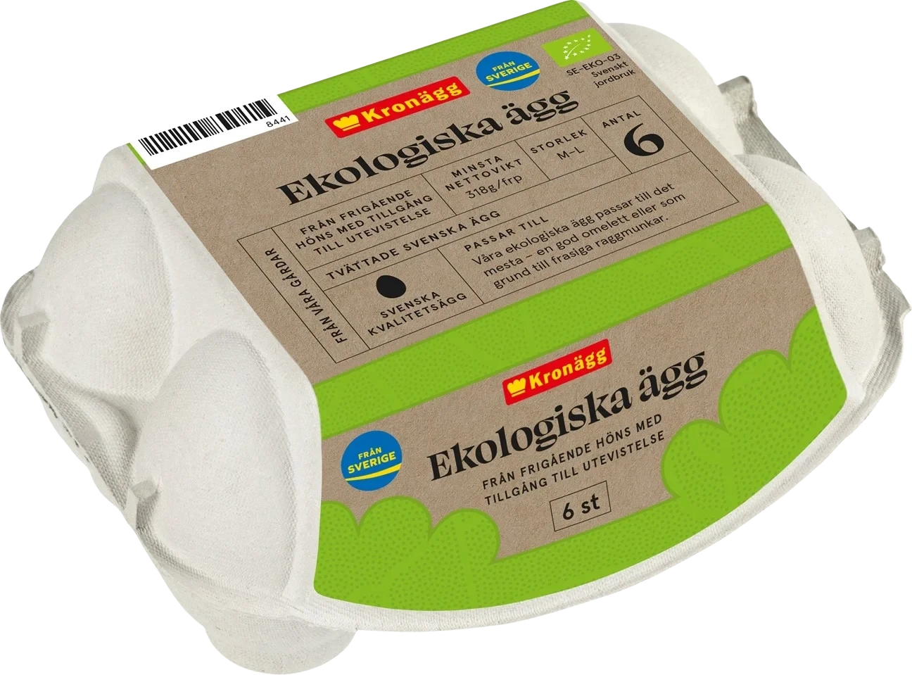 Ekologiska ägg 6p M-L
