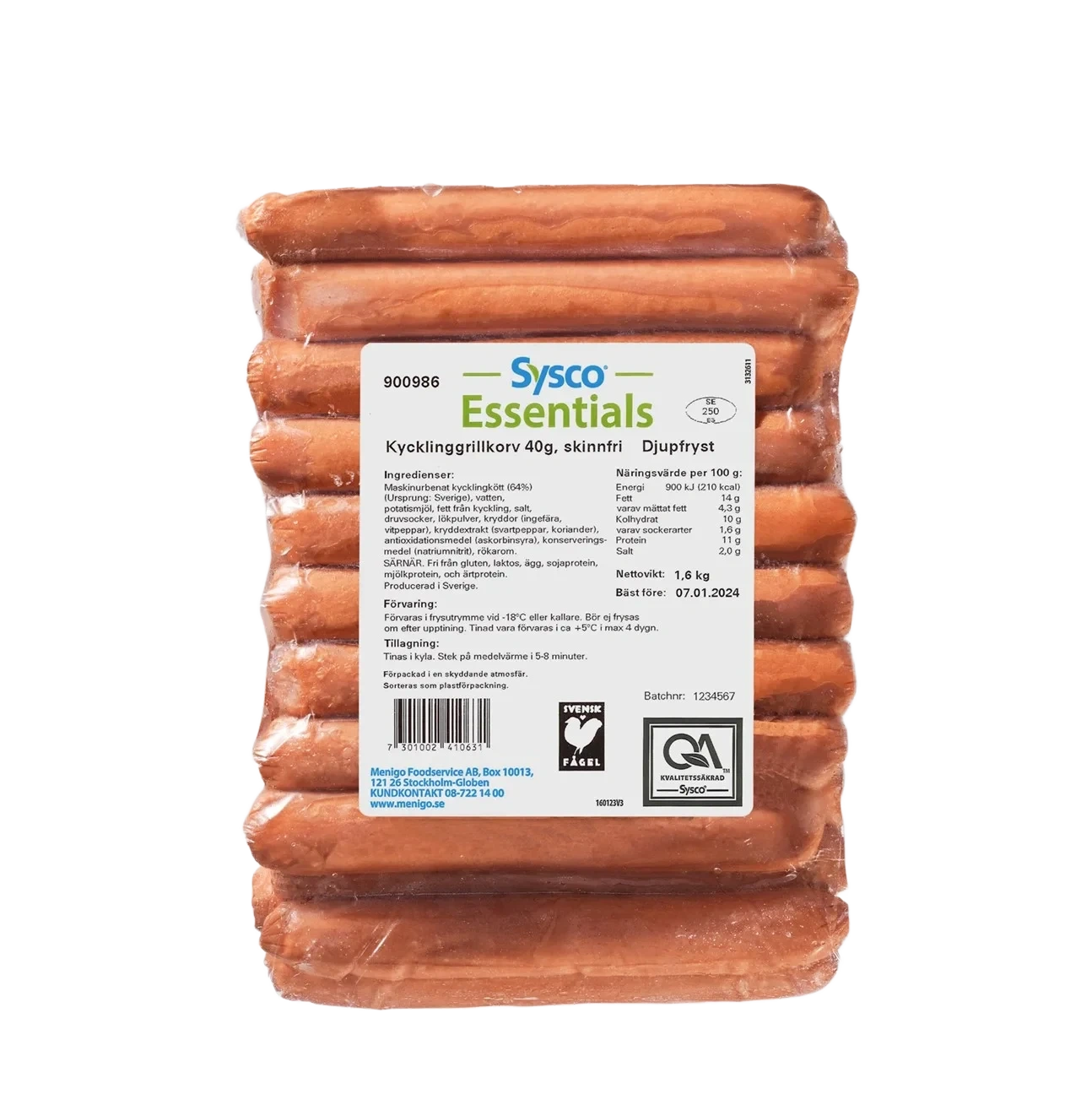 Kycklinggrillkorv skinnfri 40g SE
