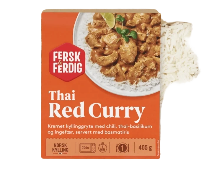 Thai Red Curry Kylling&Ris 405g Fersk&Ferdig