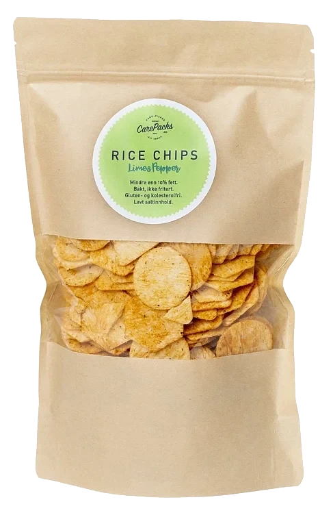 Rice chips lime & pepper, glutenfri  250g