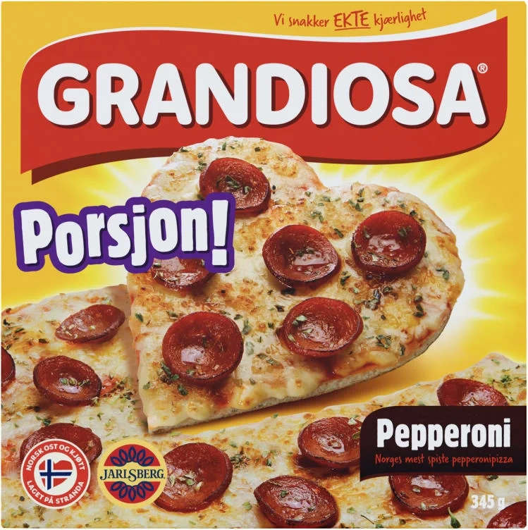 Grandiosa Pizza Pepperoni Porsjon 345g
