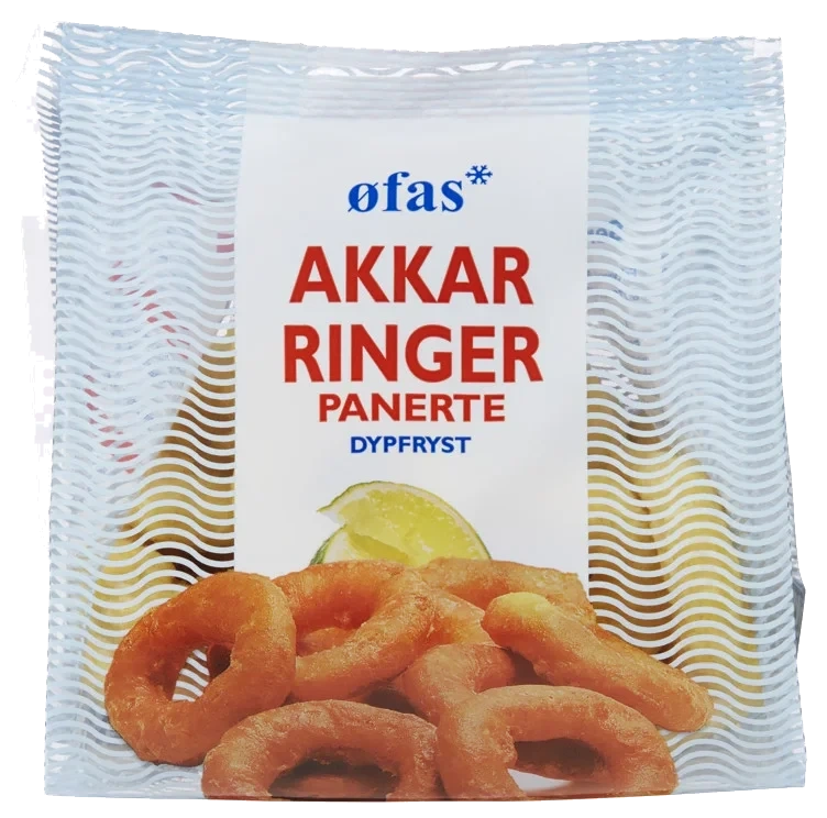 Akkarringer panert, stå pose 400g