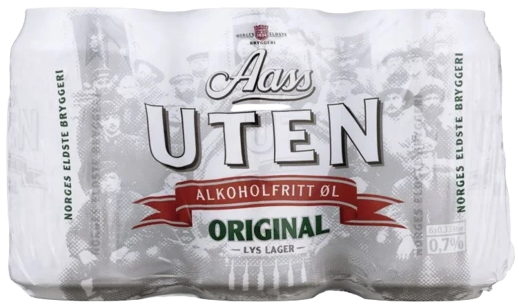 Aass Pils Uten Alkoholfri 0,33l Bx 6stk