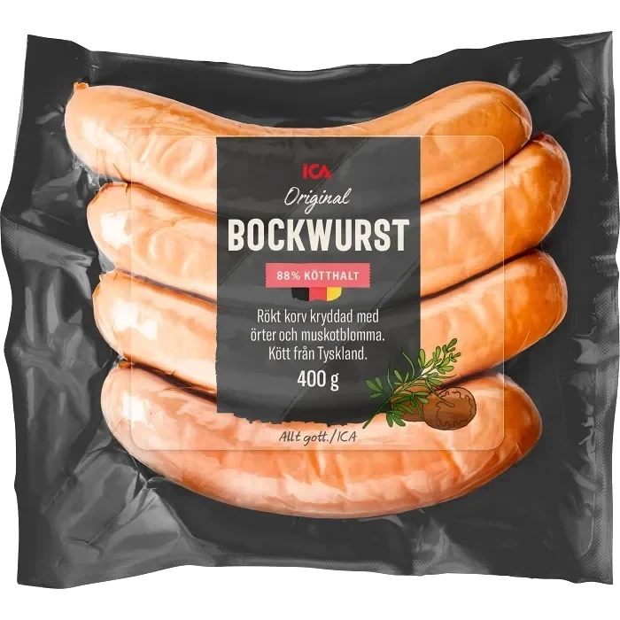 Bockwurst 88% kötthalt 400g ICA