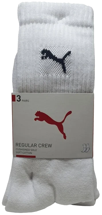 Crew Sock 3pk Hvit 43/46 Puma