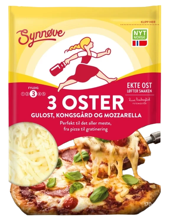 Ostemix Revet Kongsgård/Mozarella 170g Synnøve