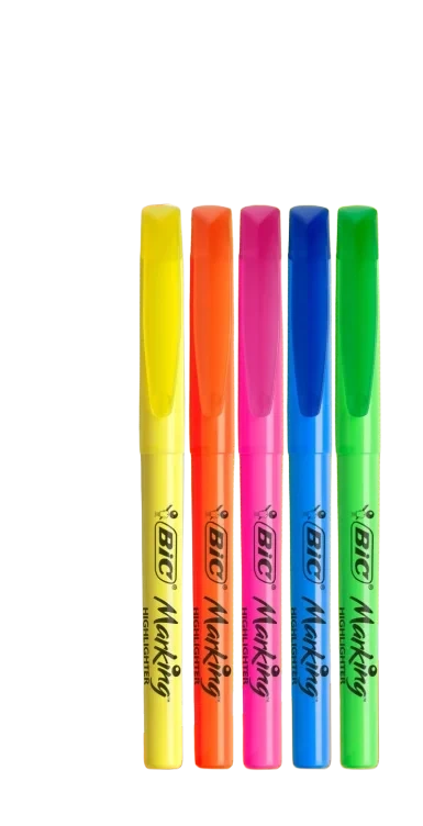 Highlighter-penn med Justerbar Meiselspiss – Assorterte Farger Pakke med 5
