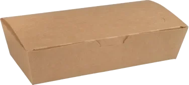 Takeaway Boks Brun 1000ml Papp Hengslet Lokk