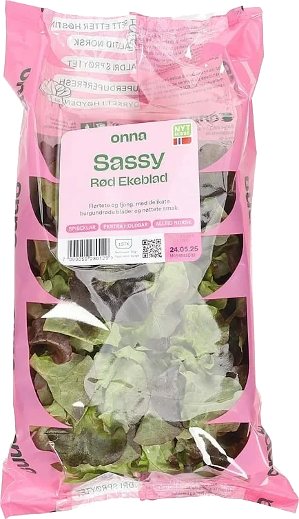 Sassy rød ekeblad spiseklar salat  90g