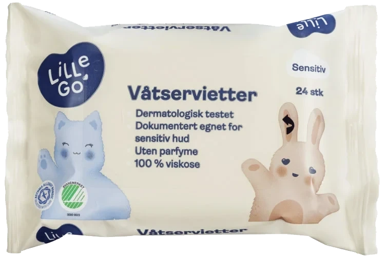 Våtservietter Plastfri 24stk Lillego