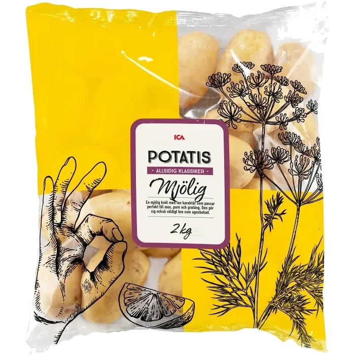 Potatis Mjölig 2kg Klass 1 ICA