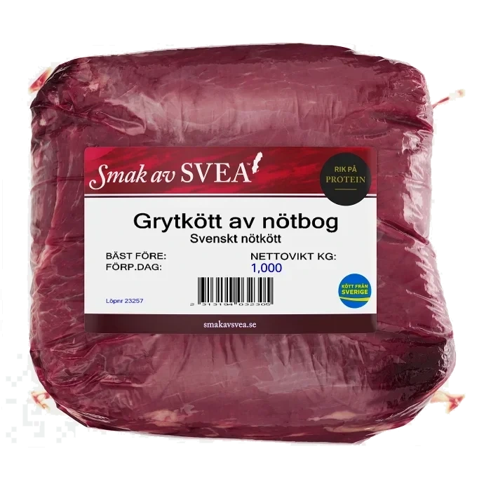 Grytkött Färsk av Nötbog ca 1kg Smak av Svea