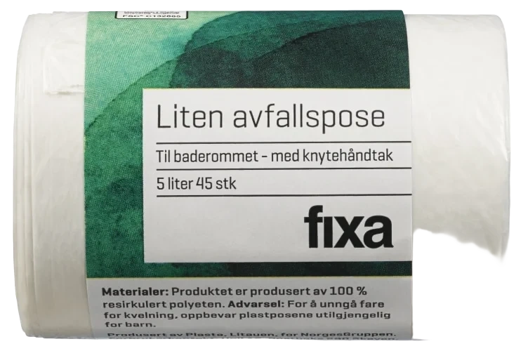 Avfallsposer Baderom 5l 45stk Fixa