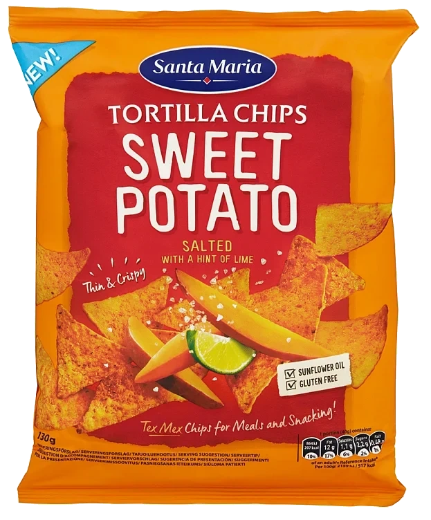 Tortilla Chips Sweet Potato 130g Santa Maria