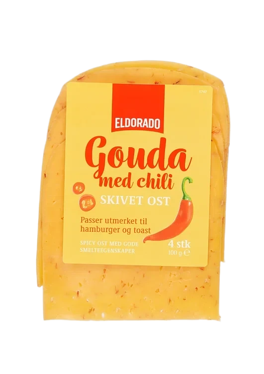 Gouda m/Chili skivet 100g Eldorado