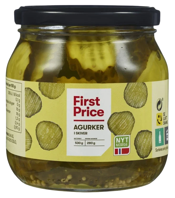 Agurker Skivede 530g First Price