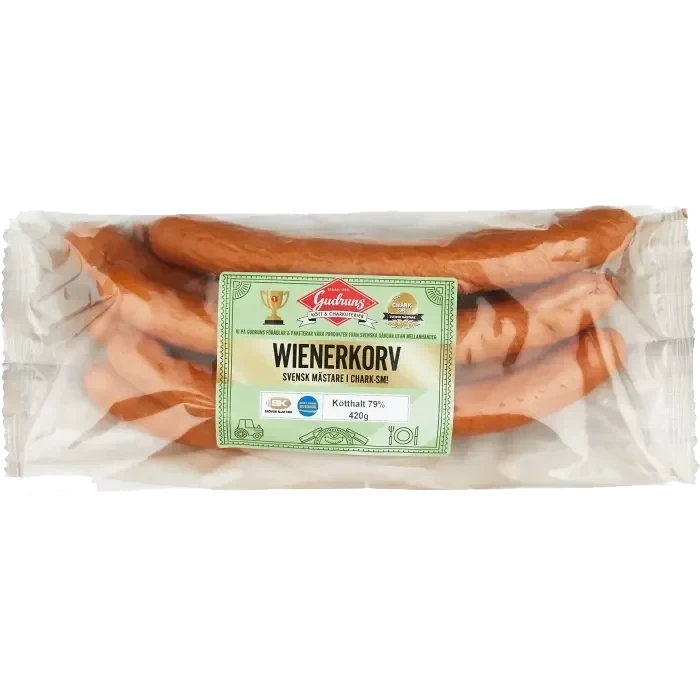 Wienerkorv 79% Kötthalt 420g Gudruns