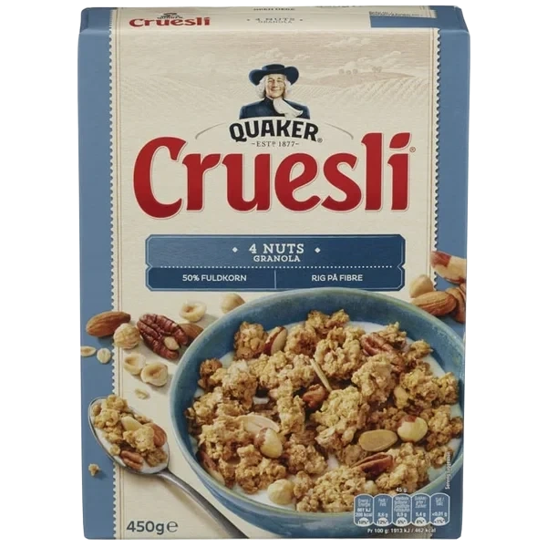 Cruesli 4 Nuts 450g Quaker