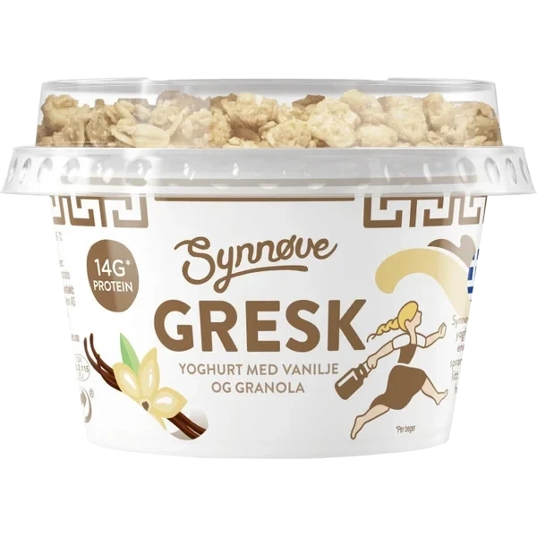 Yoghurt Gresk Vanilje&Granola 165g Synnøve