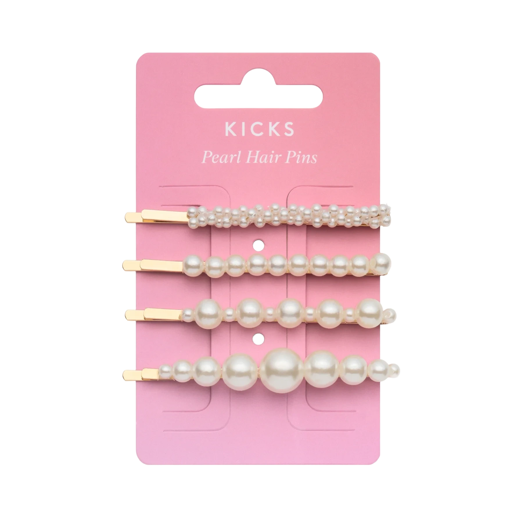 KICKS Beauty Pearl Hair Pins 4 pcs White