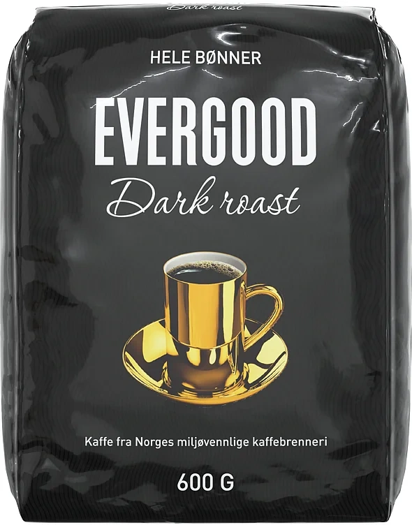Evergood dark roast hele bønner   6x600g