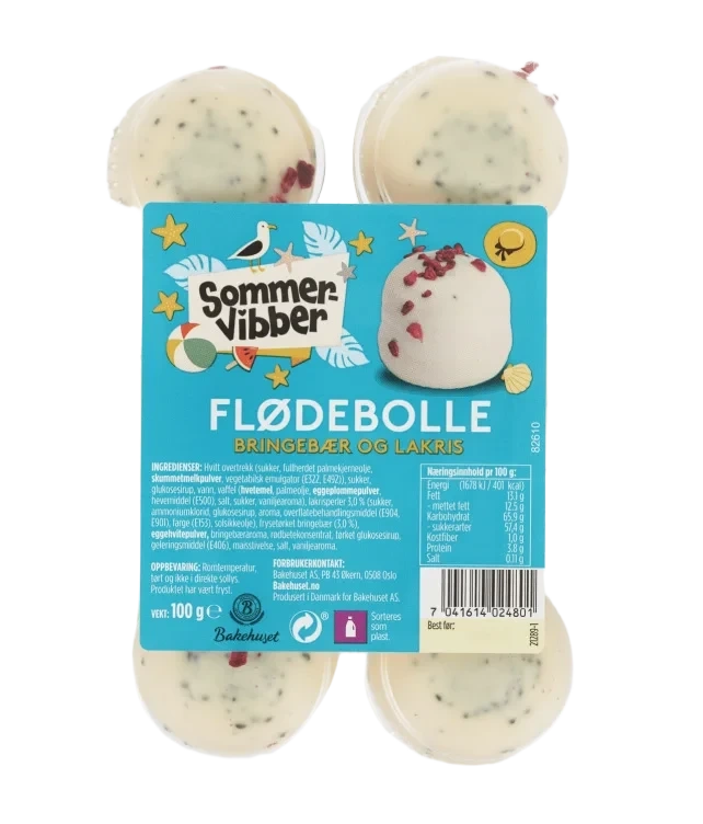 Flødebolle Bringebær&Lakris 6stk Bakehuset