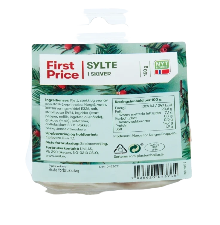 Sylte skivet 150g First Price
