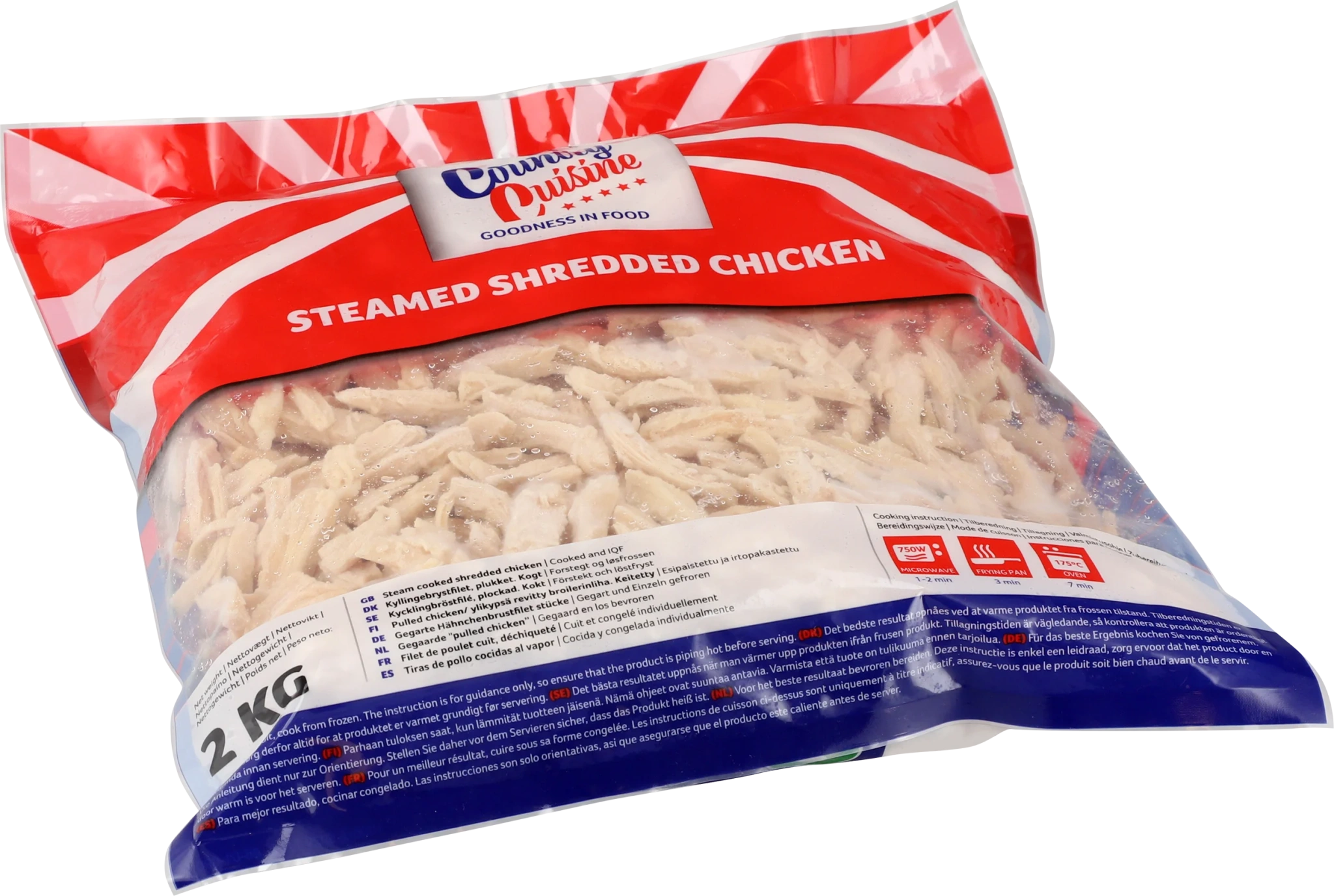 Steamed shredded chicken