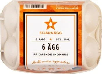 Ägg 6-p M/L frigående produktion