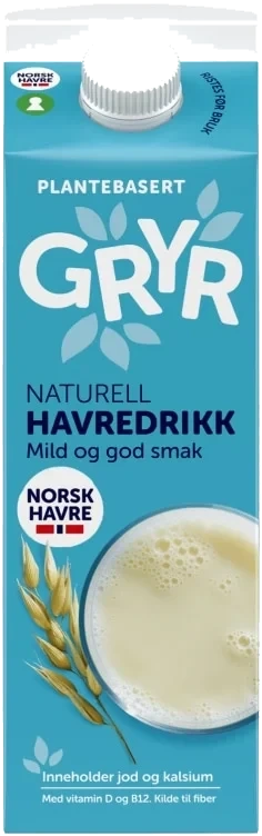 Gryr Havredrikk Naturell 1l Tine