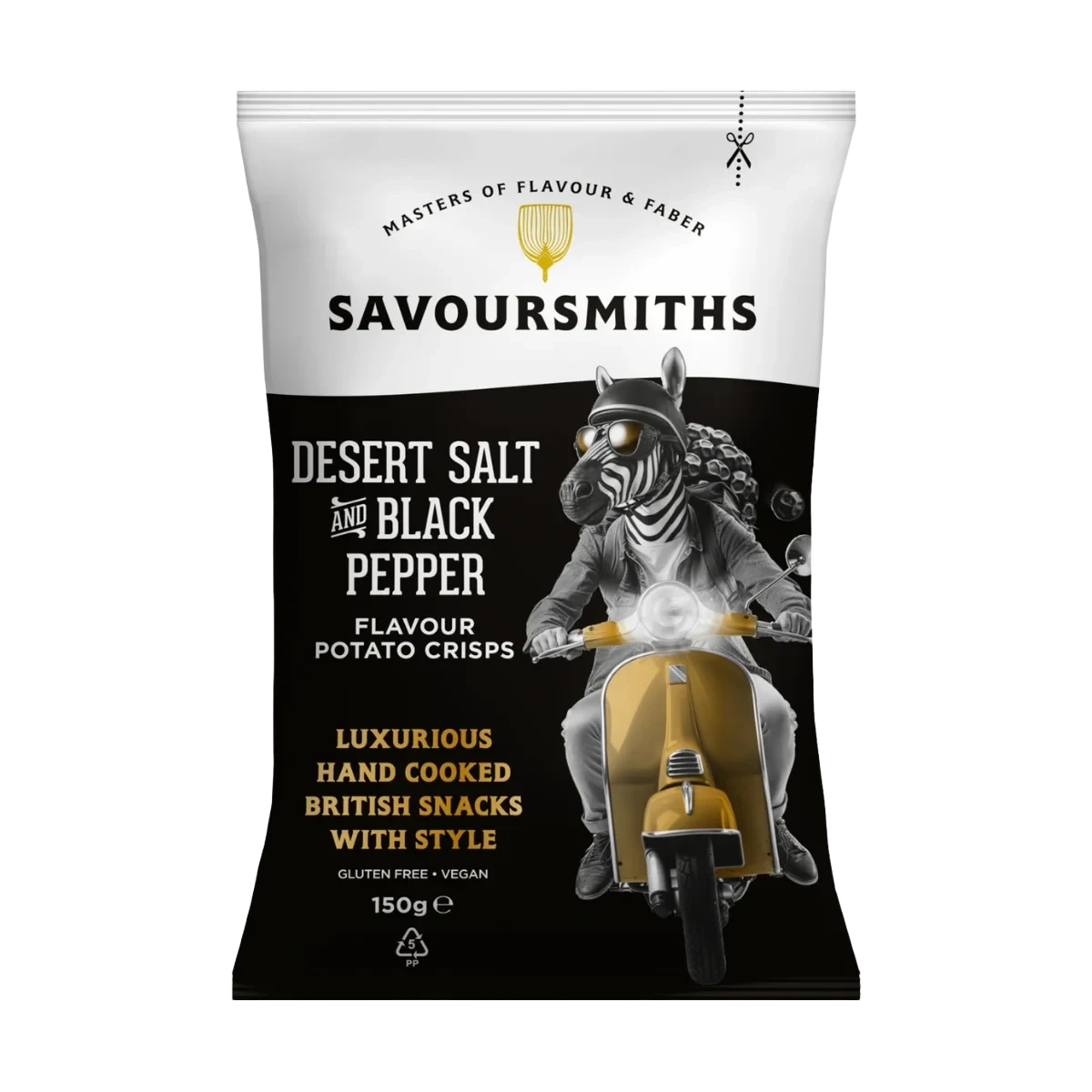 SAVOURSMITHS Desert Salt & Black Pepper Potato Crisps 150 g