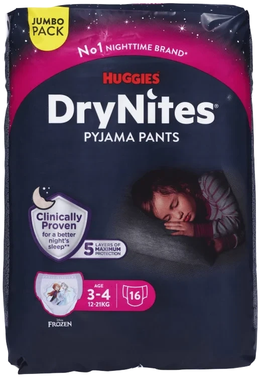 Nattbleie Jente 3-4 16stk Huggies