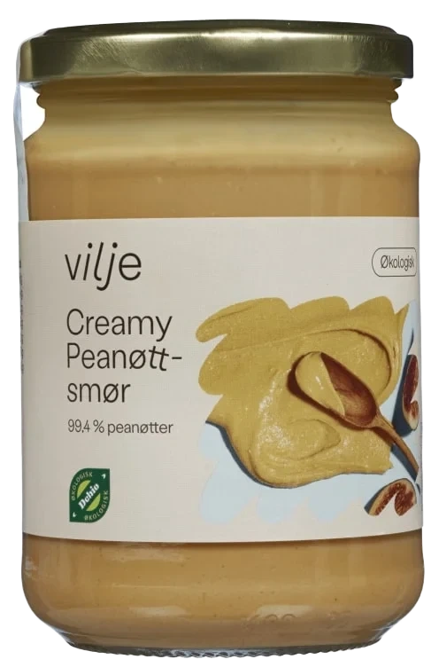 Peanøttsmør Creamy Økol.350g Vilje
