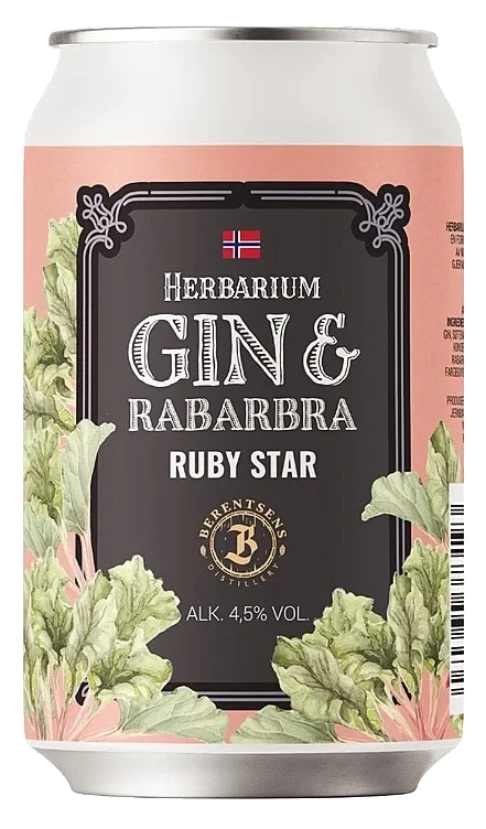 Herbarium Gin&Rabarbra Ruby Star 0,33l boks