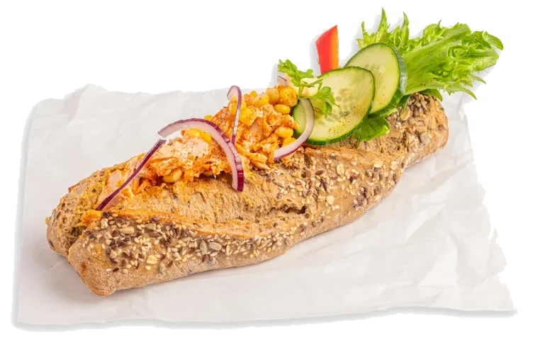 Grov baguette m/kyllingsalat